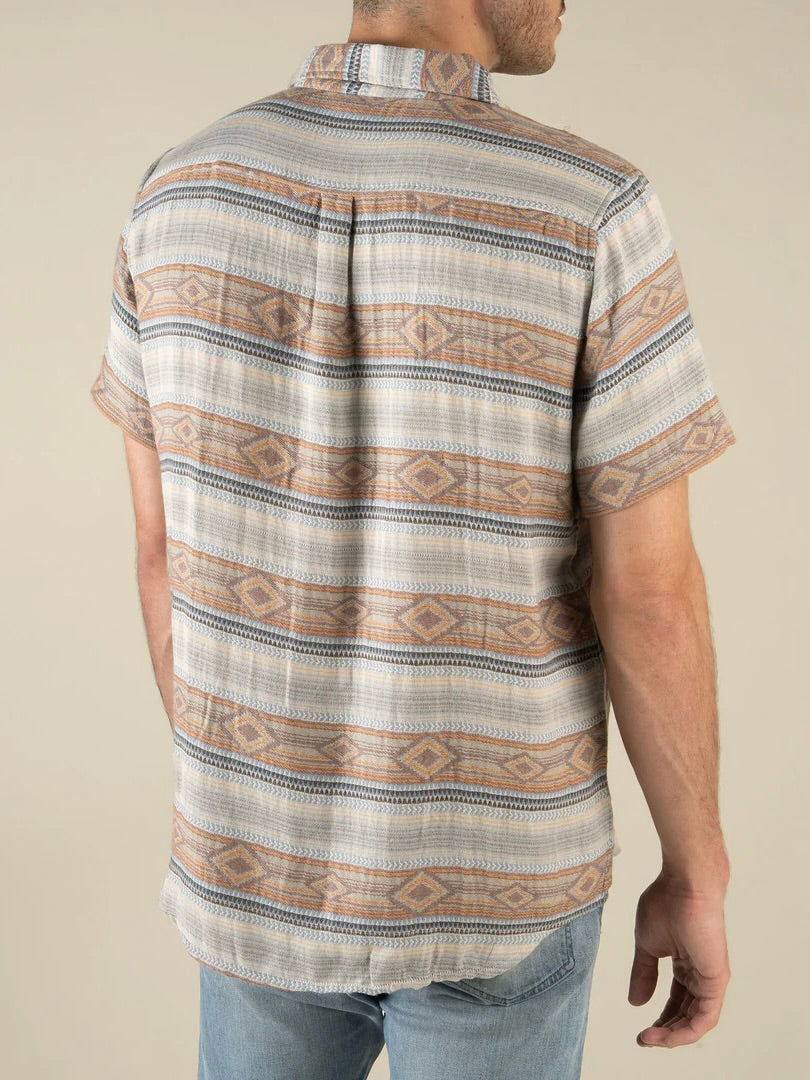 Sonoitta Stripe - Brown/Blue - Boquillas Short Sleeve Shirt