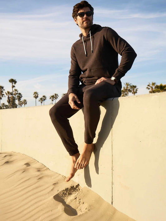 Brown Heather - Marine French Terry Hoodie