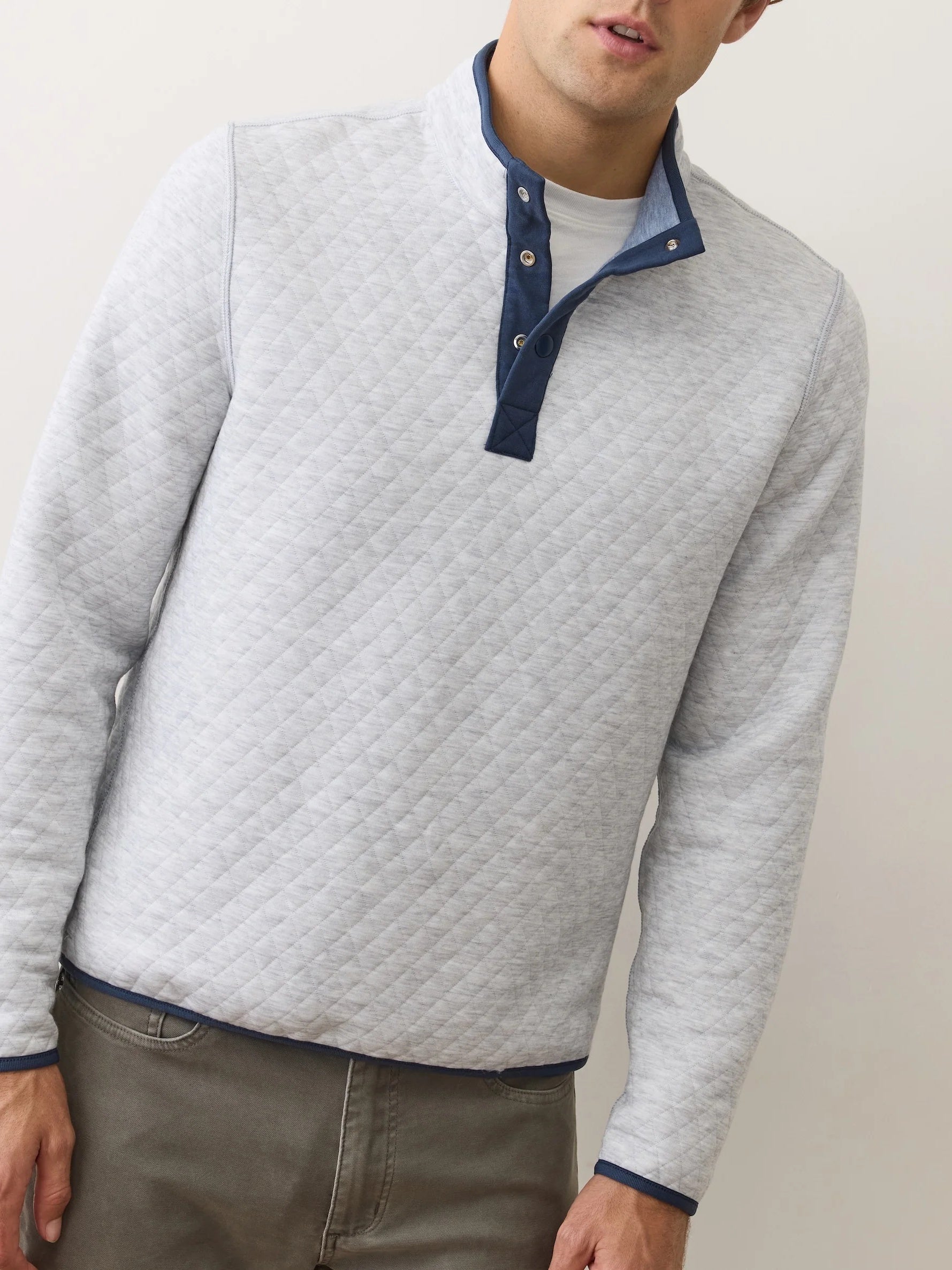 Mid Blue/Light Grey- Corbet Reversible Pullover