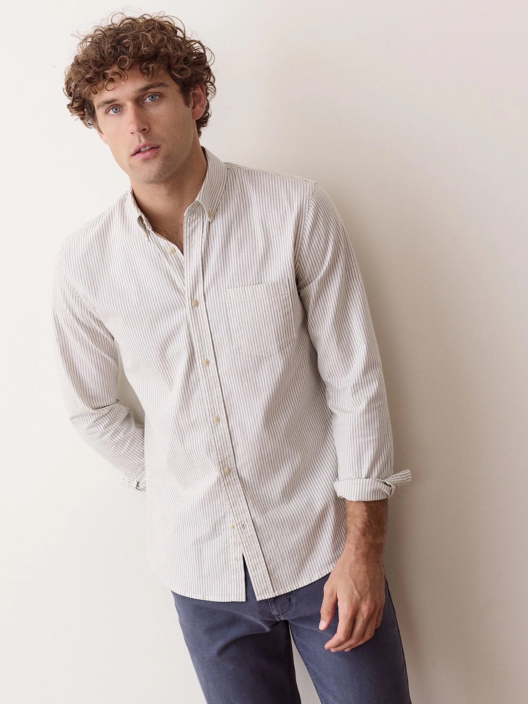 Navy Stripe - California Oxford Shirt