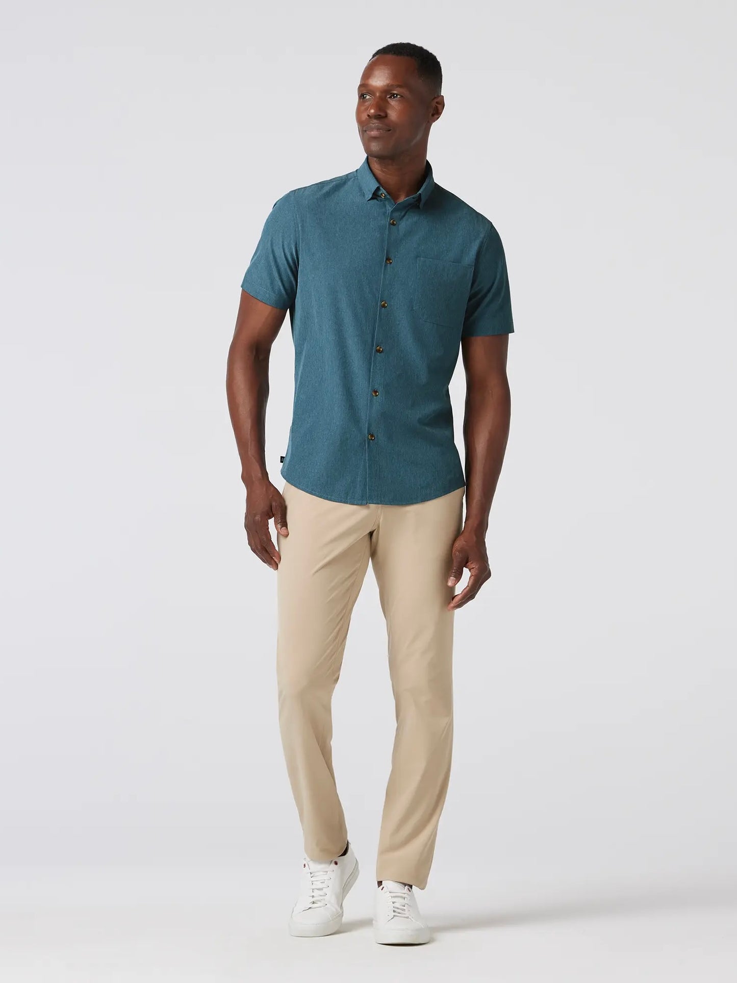 Dusty Blue Heather - Leeward SS Dress Shirt