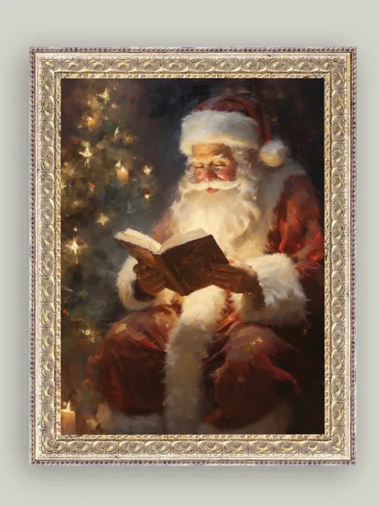 24 x 32 Classic Santa Framed Antique Art