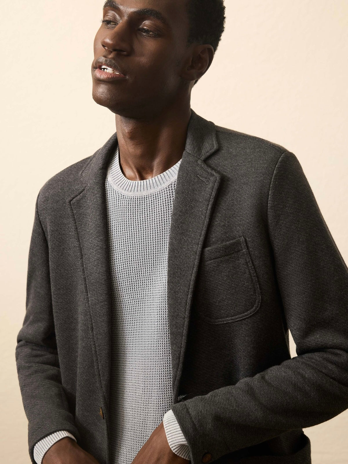 Black Sky Melange - Inlet Knit Blazer