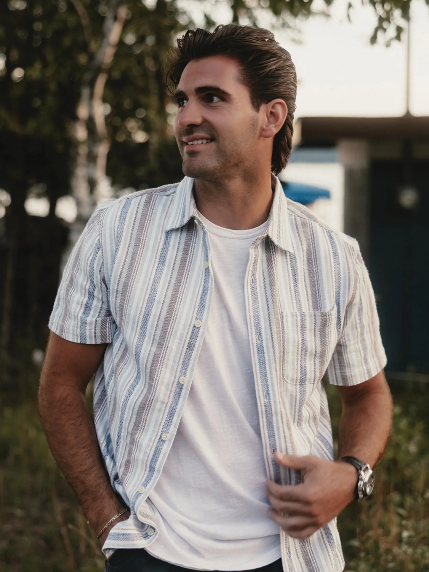 Misty Harbor Stripe - Freshwater Button Up Shirt