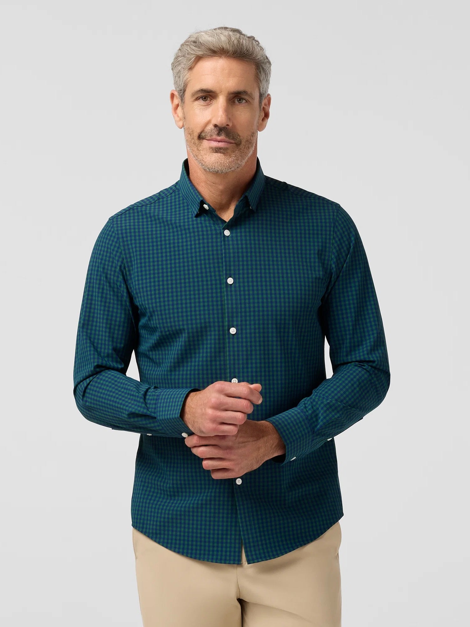 Olive Crew Gingham - Leeward LS Dress Shirt