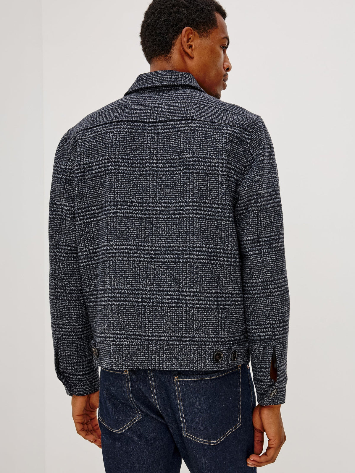 Navy Static Plaid - Tillman Jacket