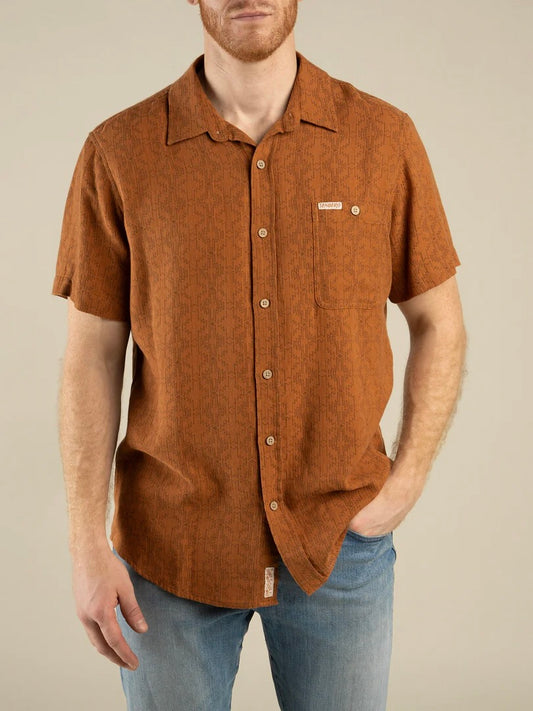 Arizola Chevron - Chestnut - City Slicker Button Up Short Sleeve Shirt