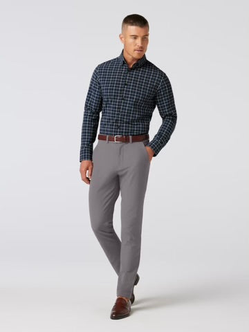 Navy Stewart Plaid - Leeward LS Dress Shirt