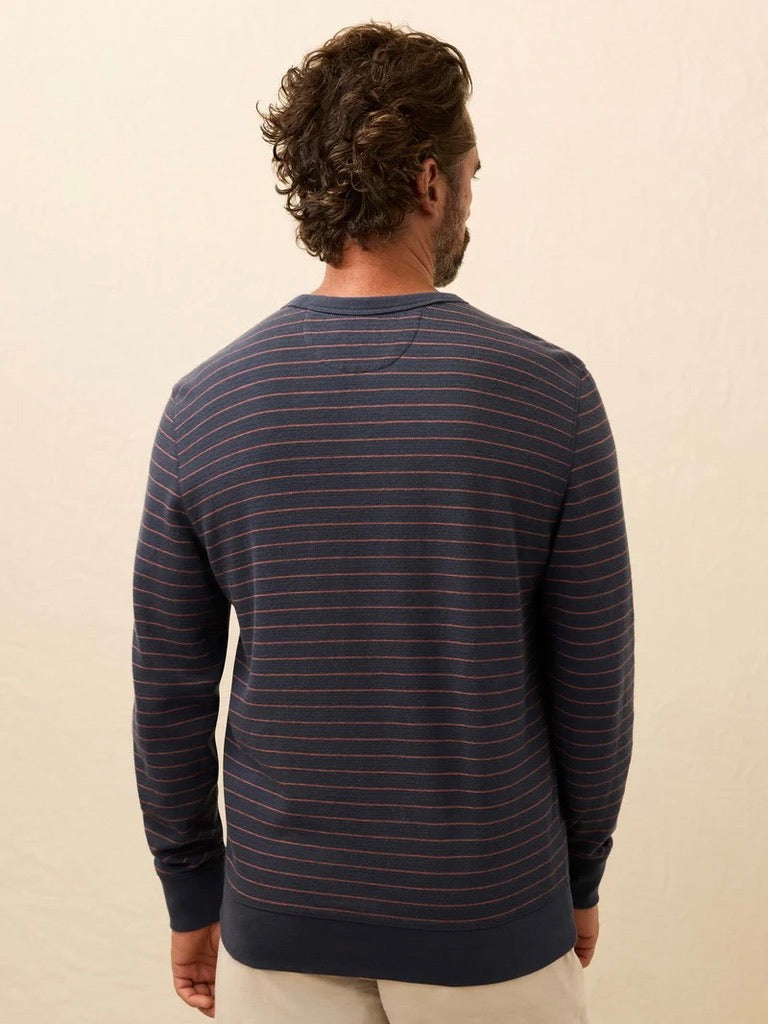 Blue Dune Stripe - Double Knit Crewneck