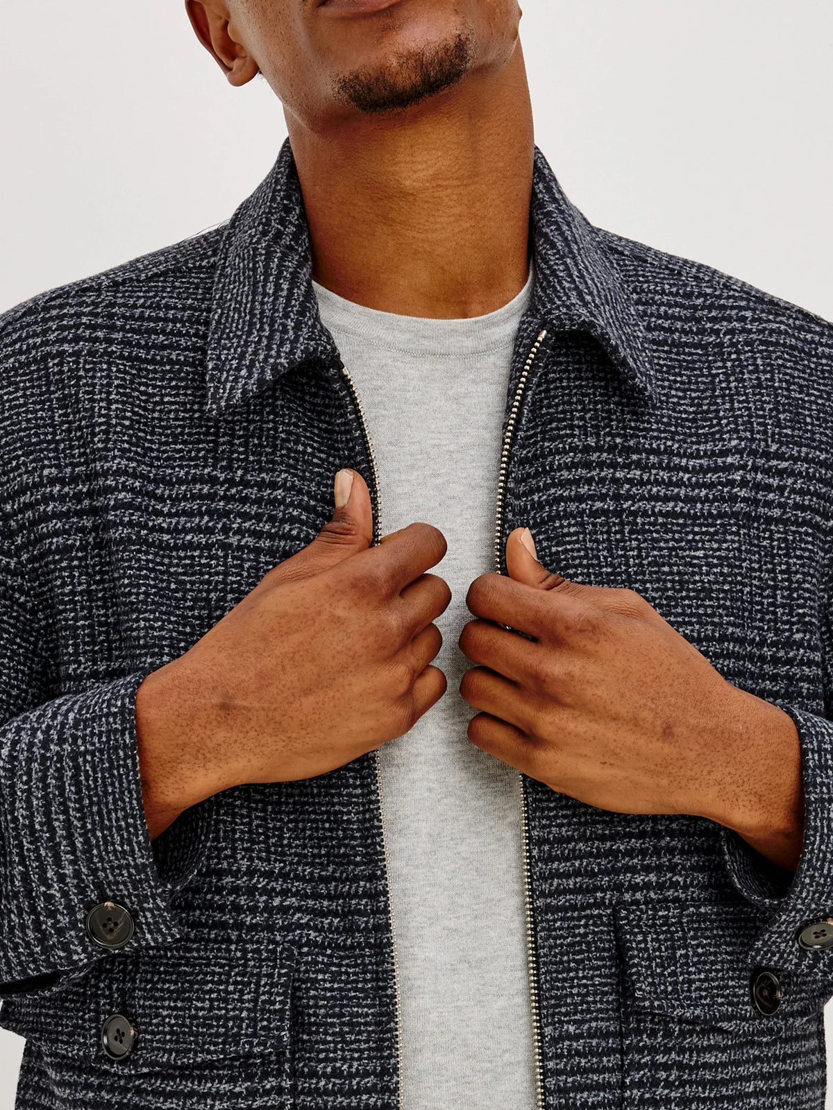 Navy Static Plaid - Tillman Jacket