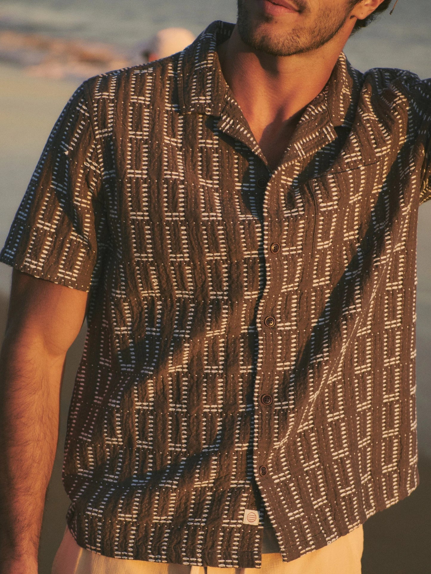 Brown - Dobby Resort Shirt