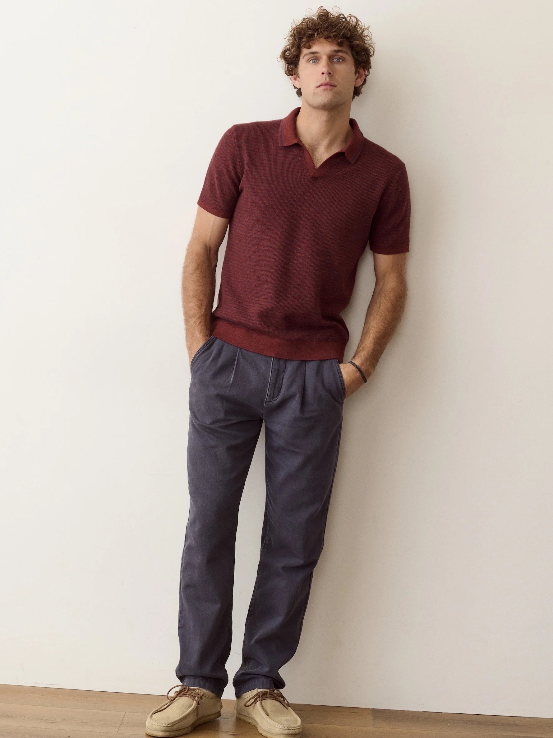 Red/Navy Stripe - Liam Sweater Polo