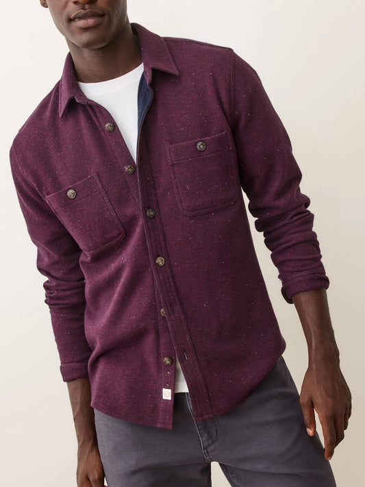 Burgundy Neps - Pacifica Stretch Twill Overshirt