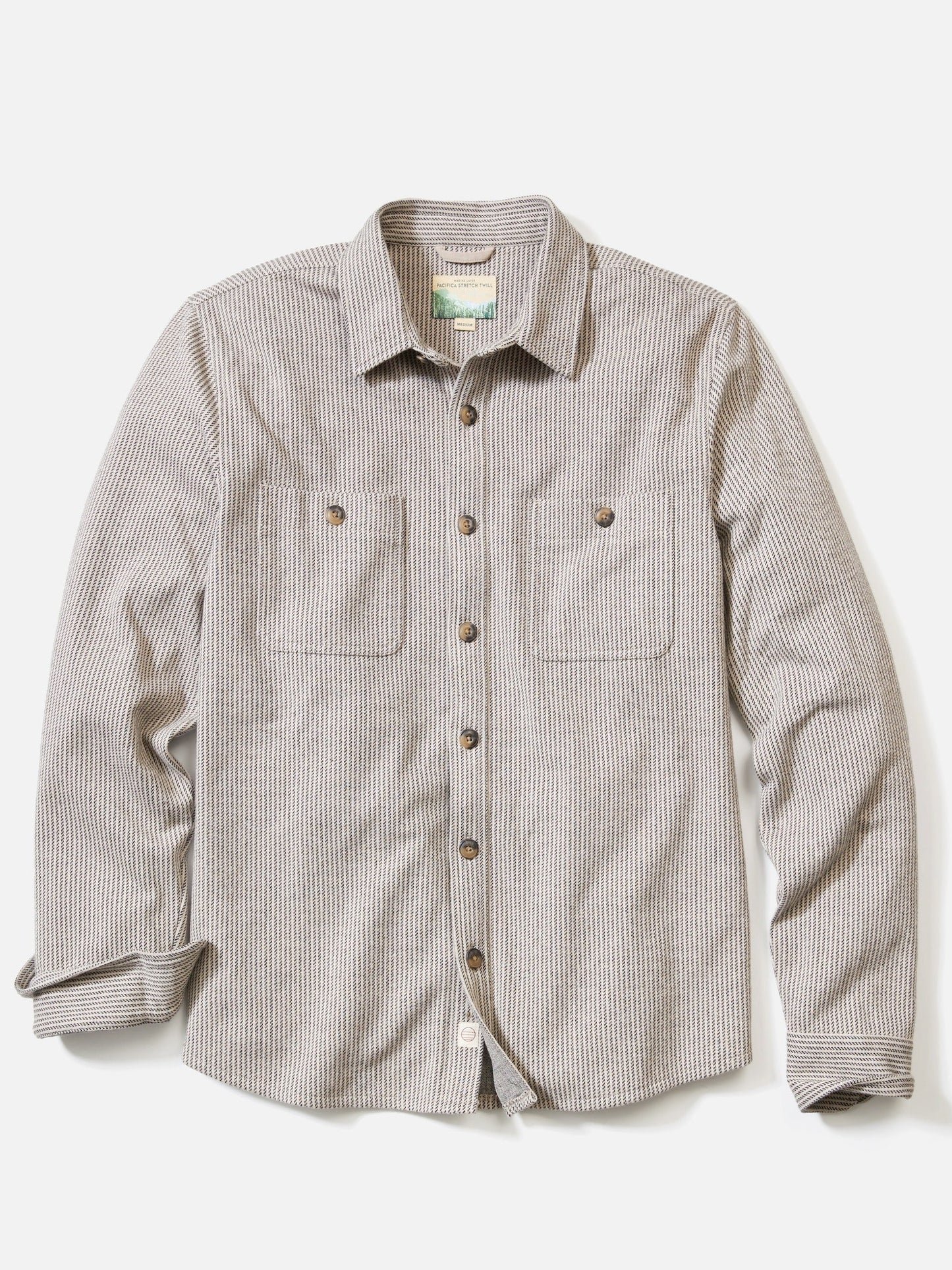 Grey Railroad Stripe - Pacifica Stretch Twill Shirt