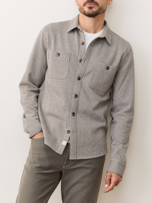Grey Railroad Stripe - Pacifica Stretch Twill Shirt