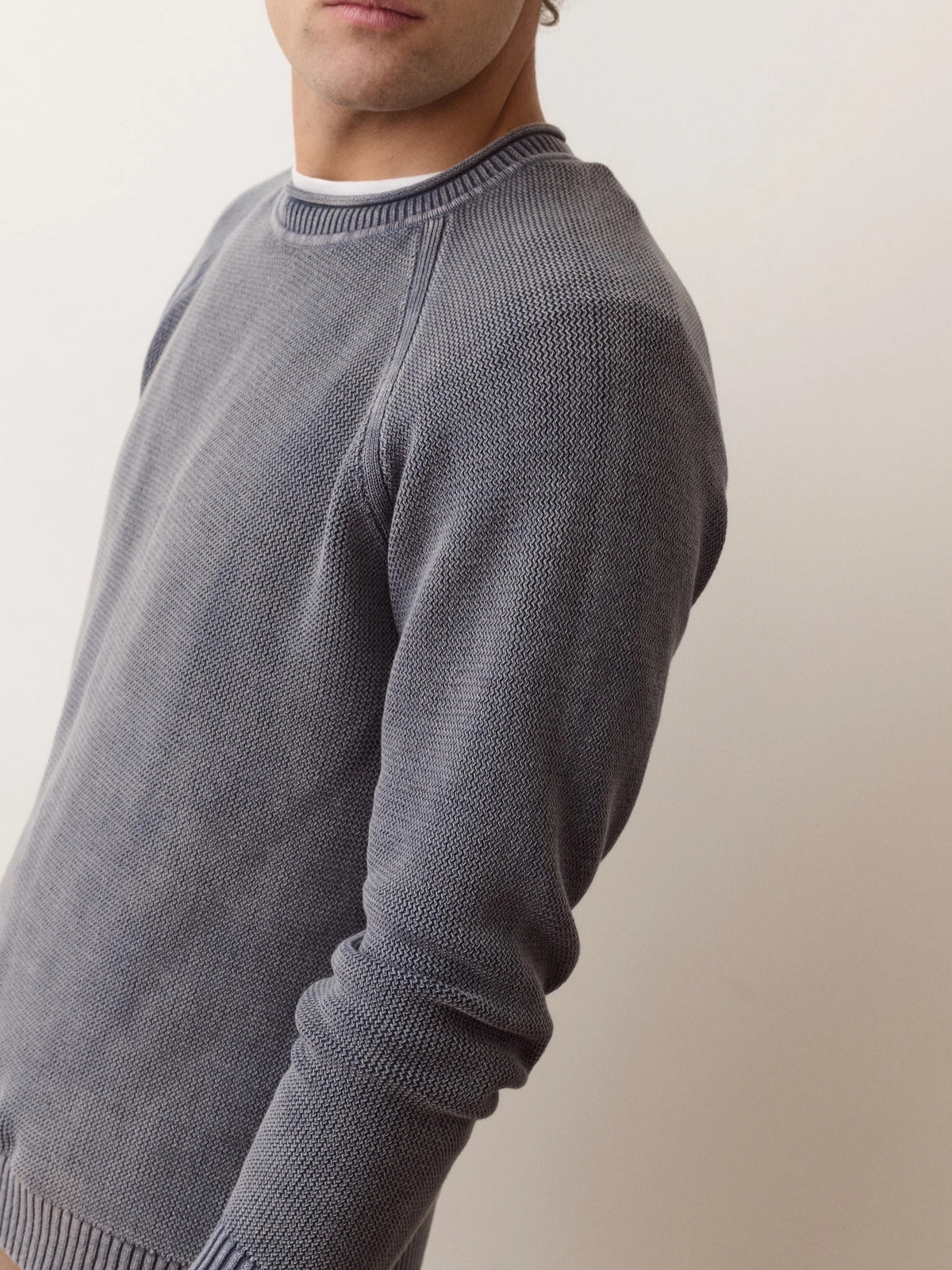 Mood Indigo - Garment Dye Roll Neck Sweater