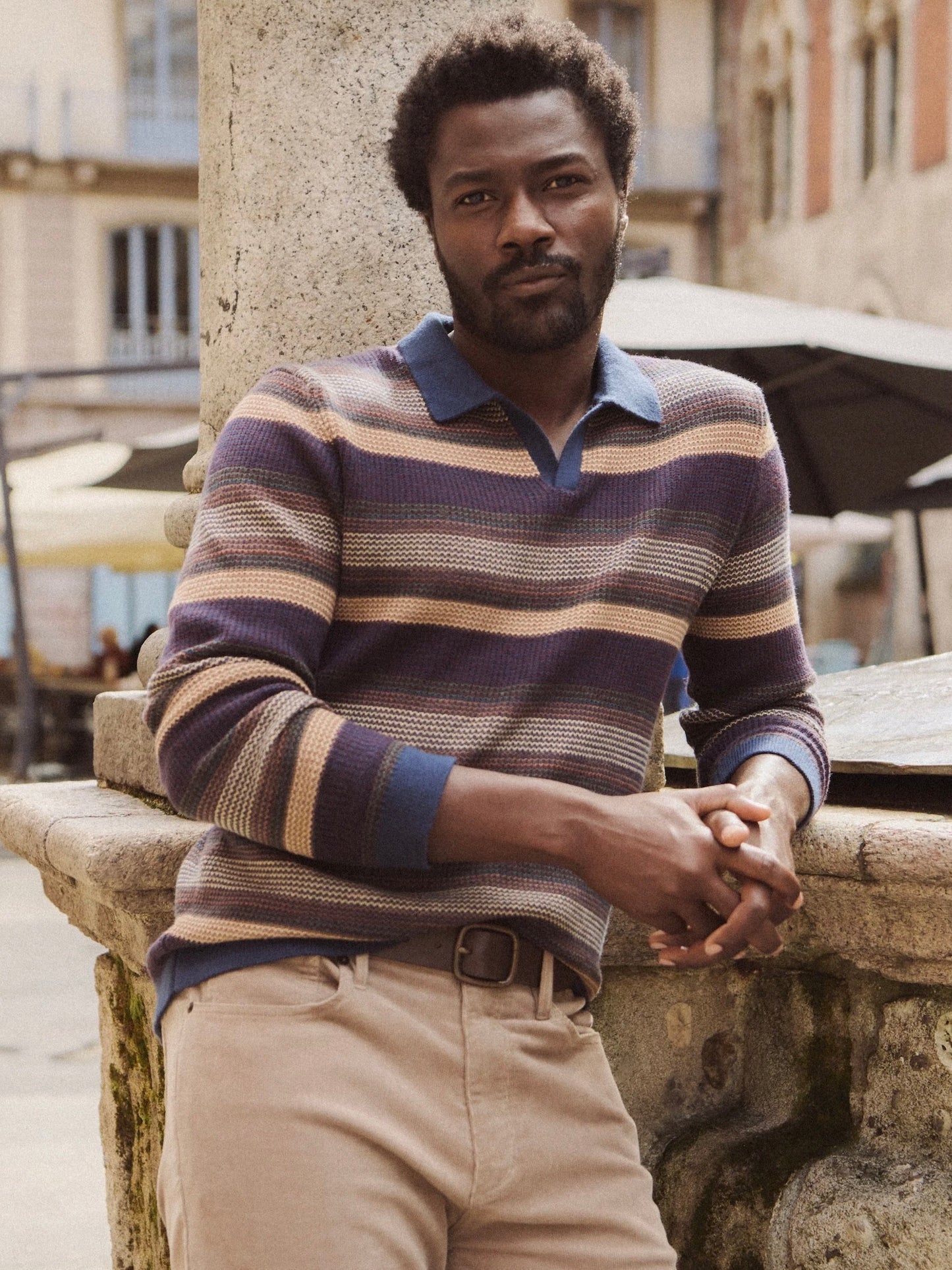 Warm Multi Stripe - Liam Sweater Polo