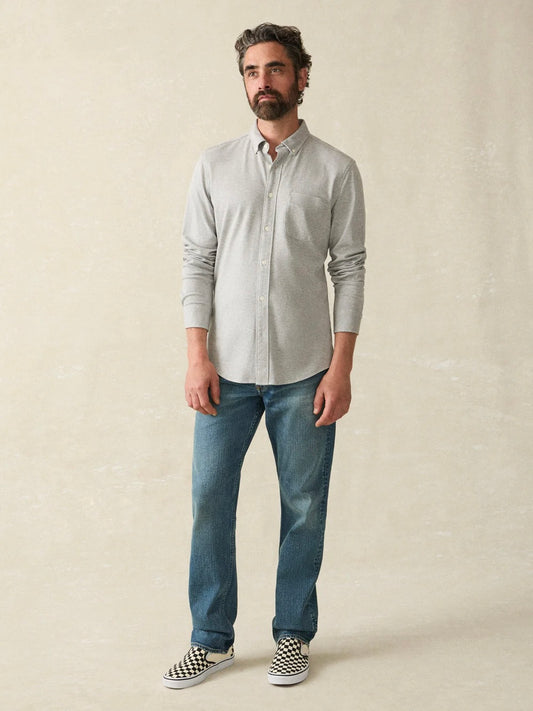 Grey Heather Twill - Coastline Knit Shirt