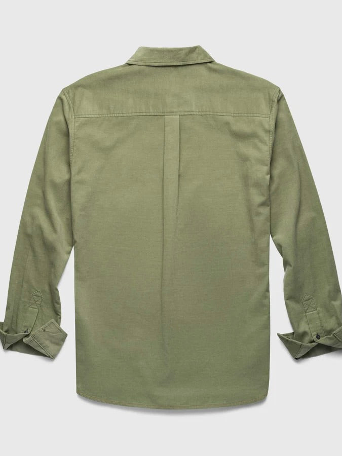 Hedge Green - Brian L/S Baby Cord 1 Pocket Shirt