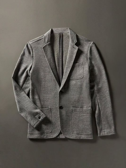 Medium Grey Melange - Inlet Knit Blazer