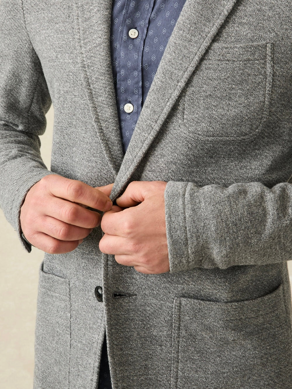 Medium Grey Melange - Inlet Knit Blazer