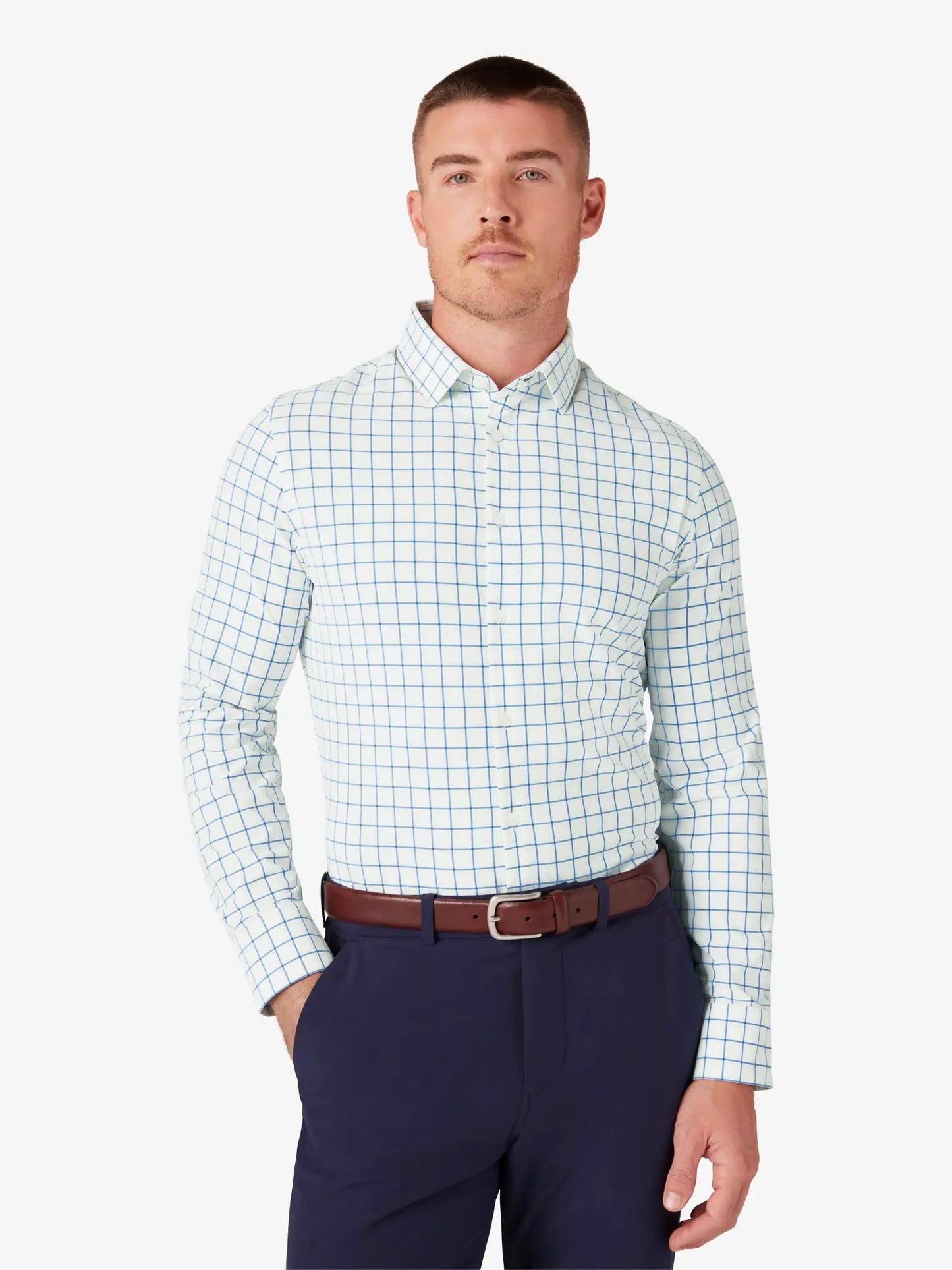 White Hyde Plaid - Monaco LS Dress Shirt