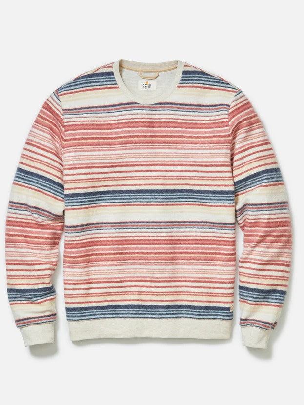 Oatmeal Heather Multi Stripe - Fleece Out Stripe Crewneck