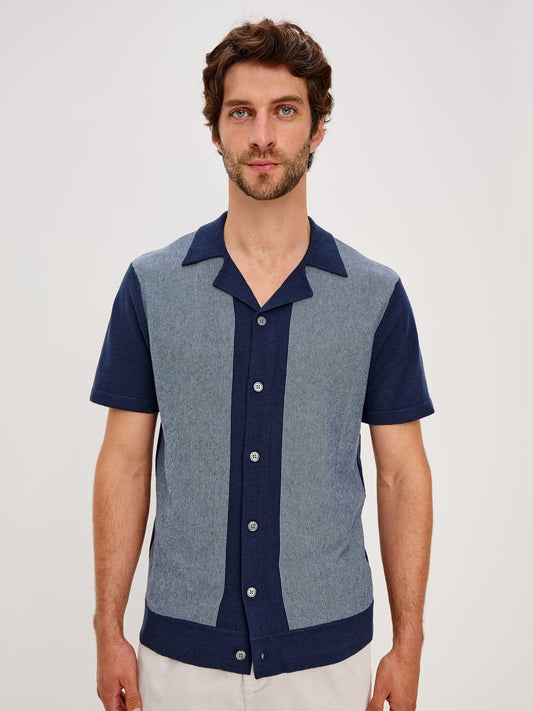 Navy Lagoon Stripe - Silas Top