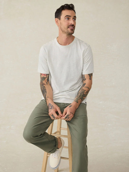 Cream Flint Stripe - SS Sunwashed Tee