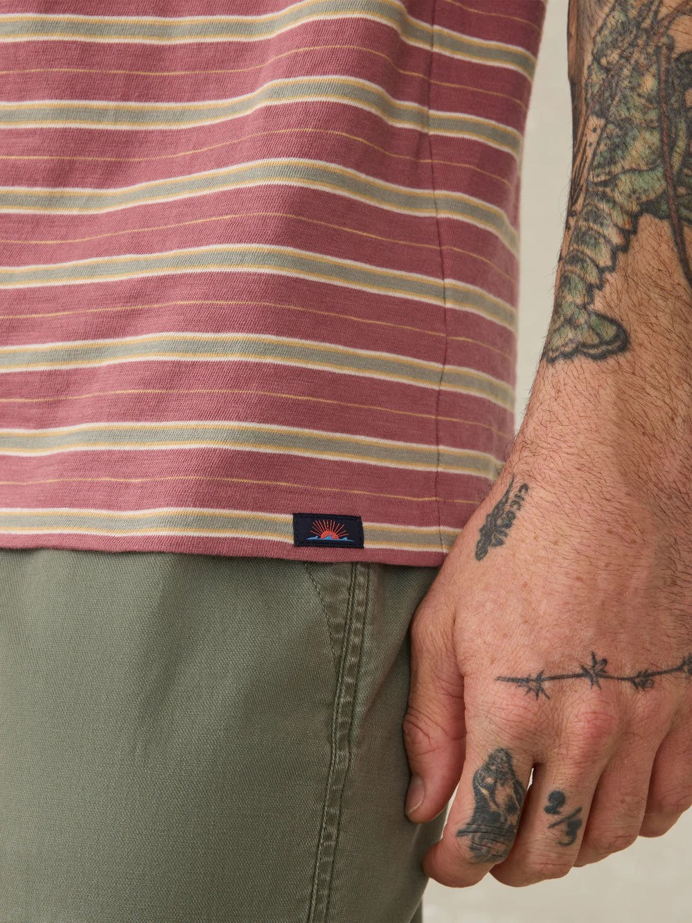 Red Reef Stripe - SS Sunwashed Tee