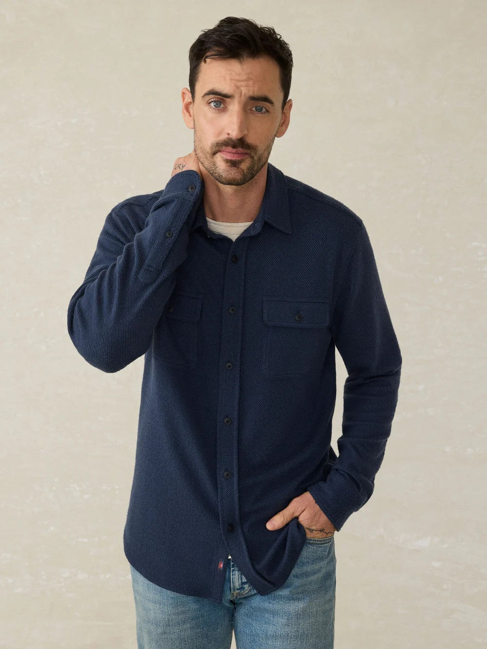 Brighton Navy Twill - Legend Sweater Shirt