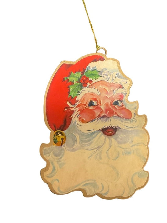 Vintage Santa Metal Ornament