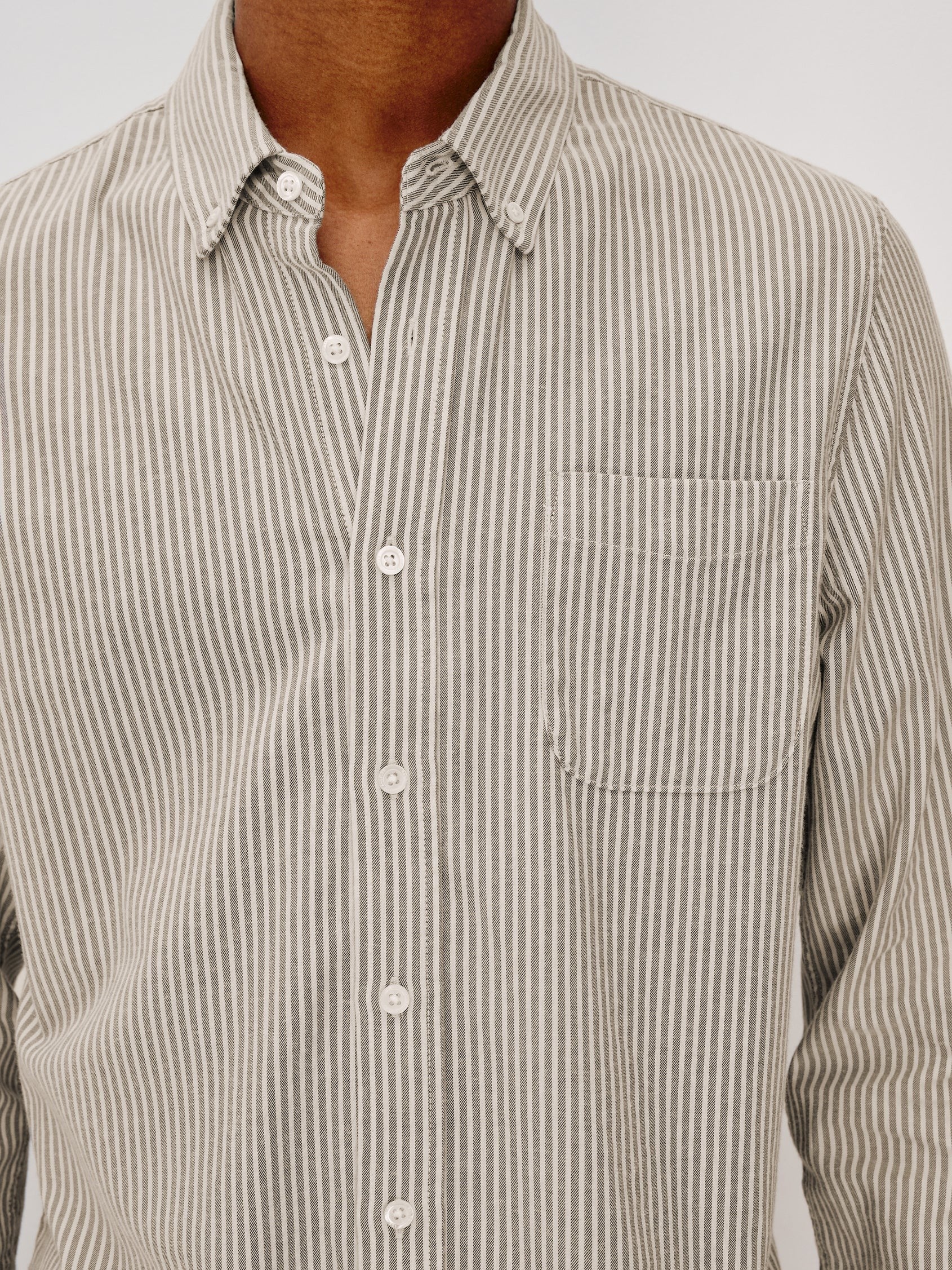 Cedar Oat Stripe - Vance Button Down Shirt