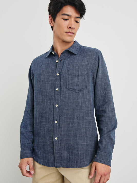 Navy Etch - Wyatt Button Down