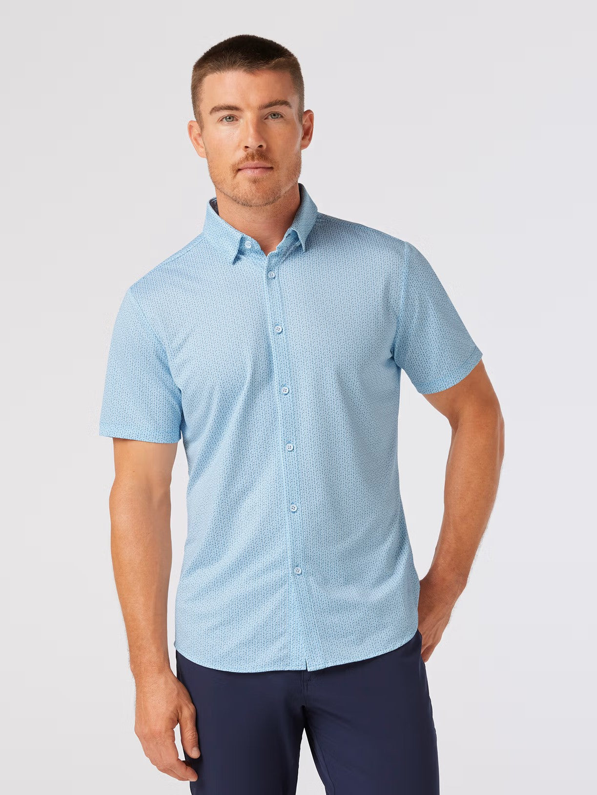 Light Blue Circle Montage - Halyard SS Dress Shirt