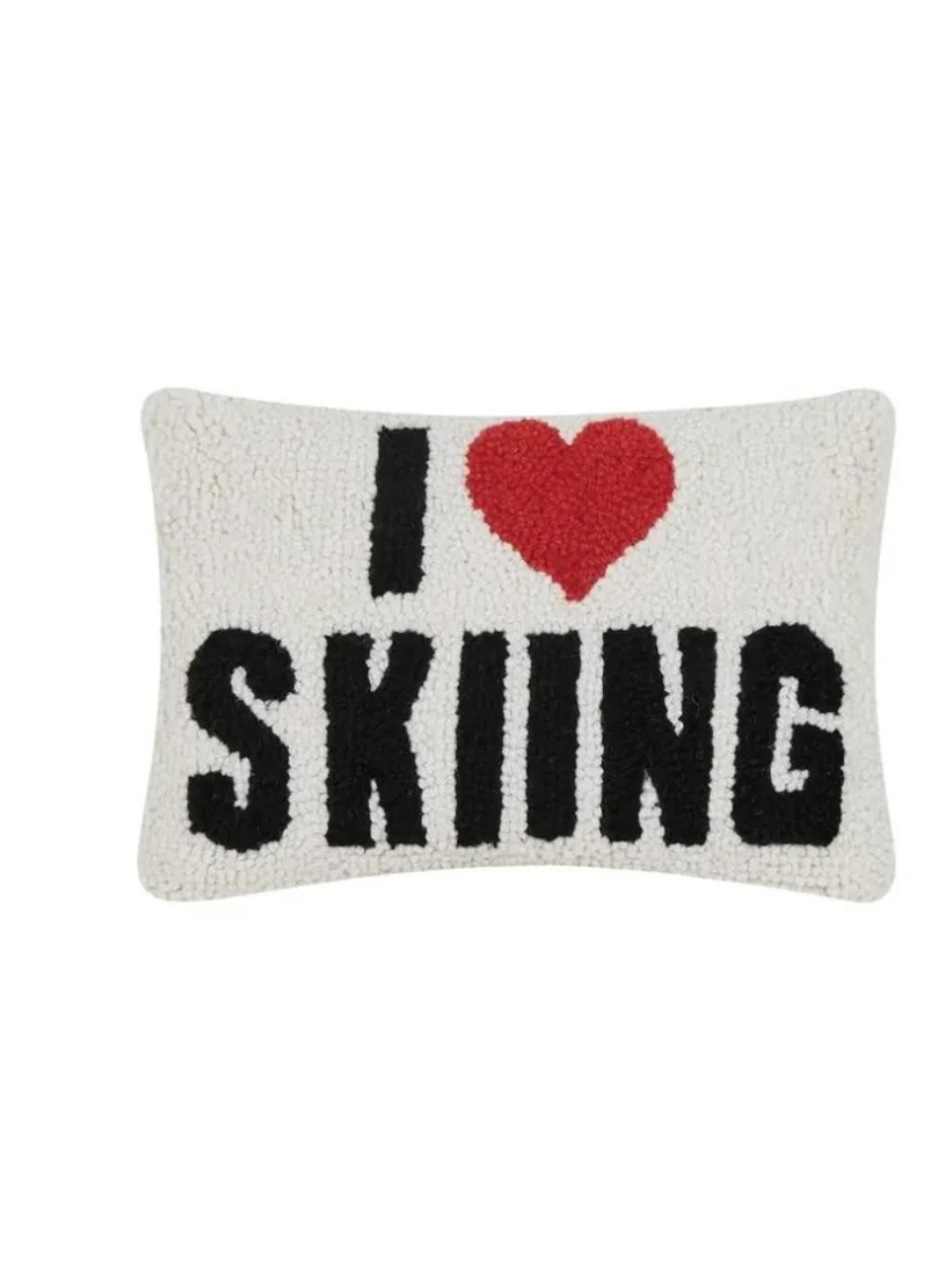 8 x 12 Holiday Pillow - I Love Skiing