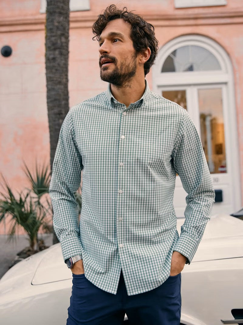 Leaf Alamo Gingham - Leeward No Tuck LS Dress Shirt