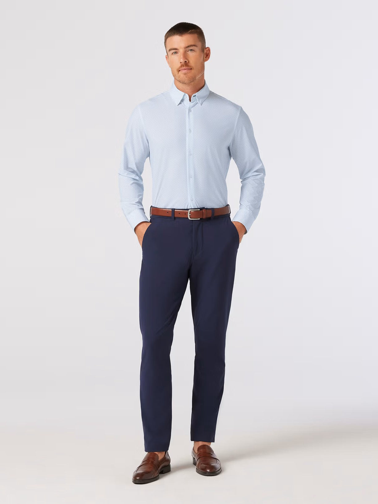 White Double Diamond - Leeward LS Dress Shirt