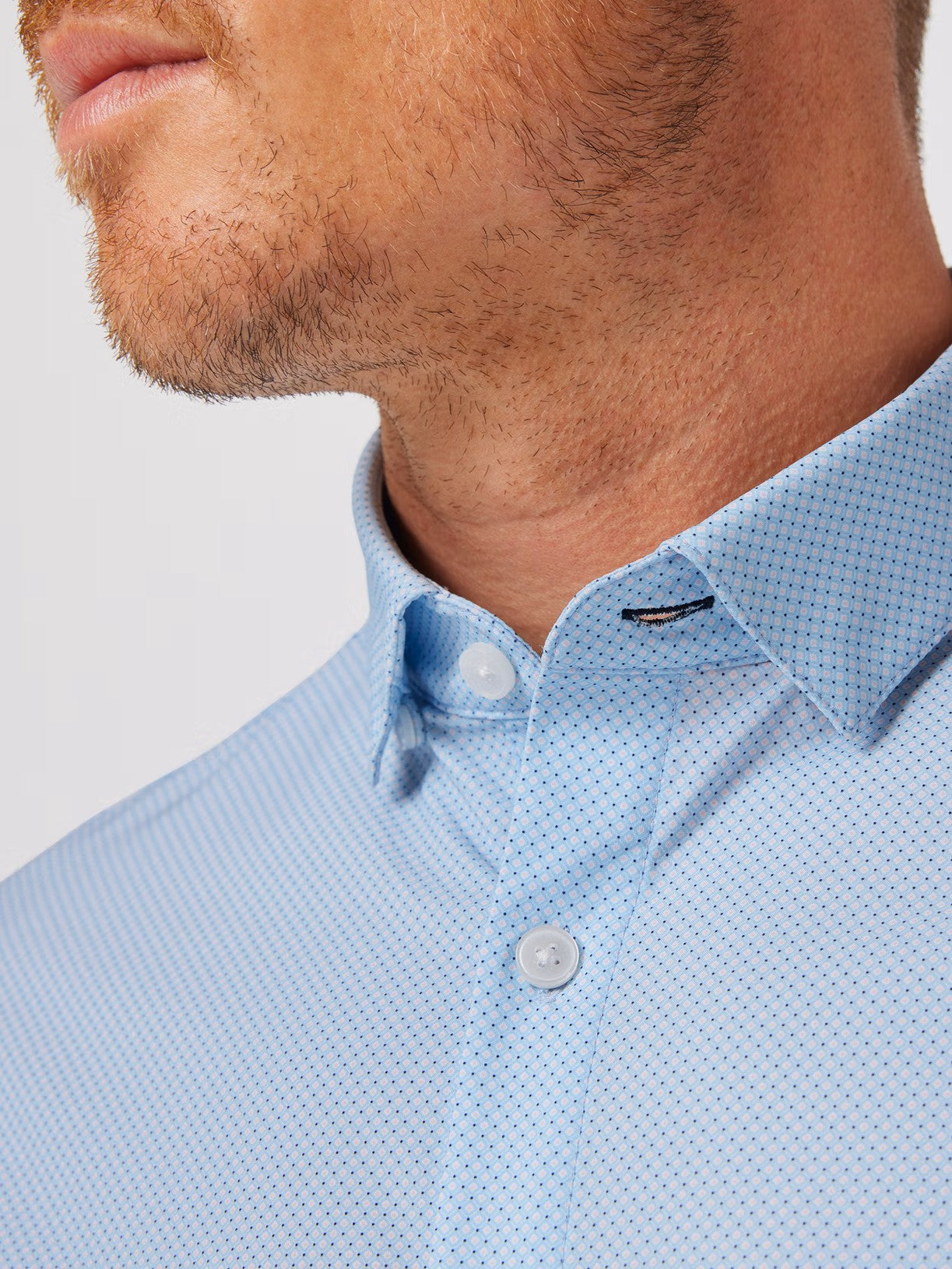 Light Blue Pressed Diamond - Leeward SS Dress Shirt