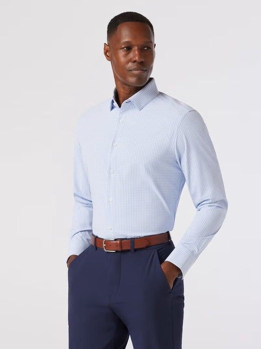 Cornflower Winston Check - Leeward LS Dress Shirt