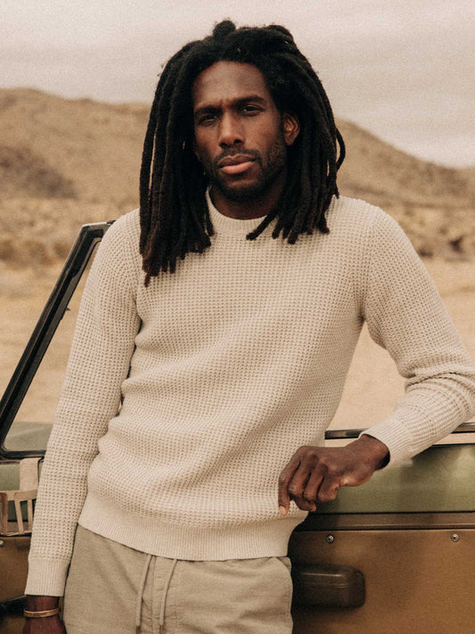 Heather Fog Linen Waffle - The Ranger Sweater