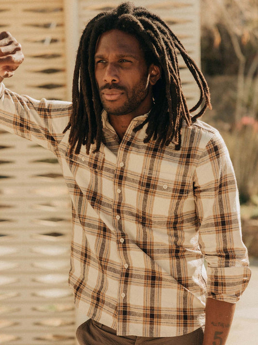 Bark Plaid Linen - The Craftsman Shirt
