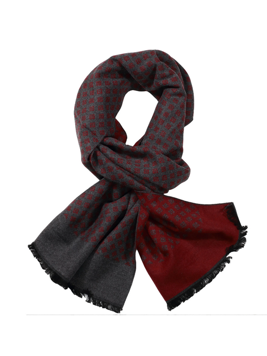 Grey & Red Mini Diamond Scarf